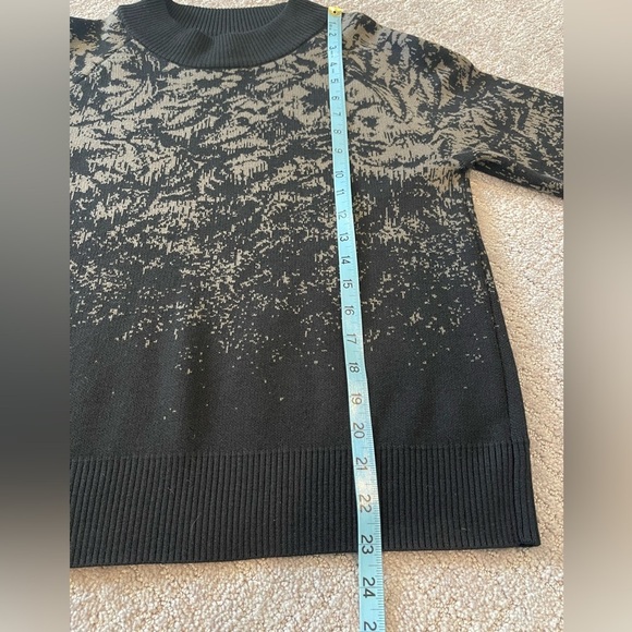 Athleta  Jacquard Crew Wool Sweater, Color Frosted Floral Charcoal Gray, Size XS - Picture 10 of 15